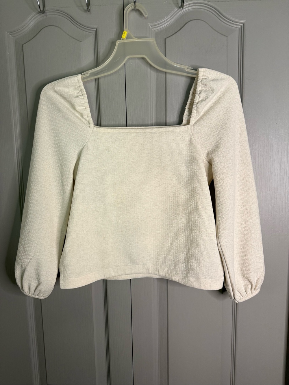 Madewell Off-the-Shoulder Cream Textured Sweater